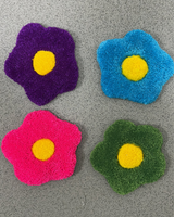 Flower Rug Coaster - Multiple Colours