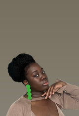 LAYANA STATEMENT EARRINGS in Tropical Green