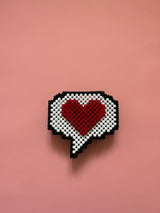 Heart 'Speech Bubble' Beaded Bag in Black & White