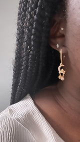 Dreamer Gemstone Hoop Earrings in Gold