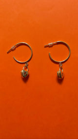 Locked in Love Hoop Earrings in Gold