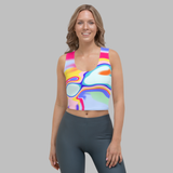 'Ocean' Marble Motion All Over Print Crop Top - Relaxed Fit