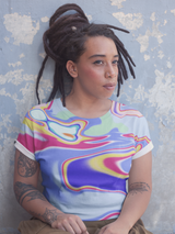 'Dream' Wavy Warp Relaxed Fit T-shirt - Womens