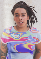 'Dream' Wavy Warp Relaxed Fit T-shirt - Womens