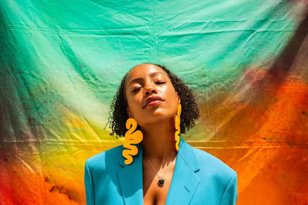 Editorial: Featuring Golden Yellow Swirl Statement Earrings