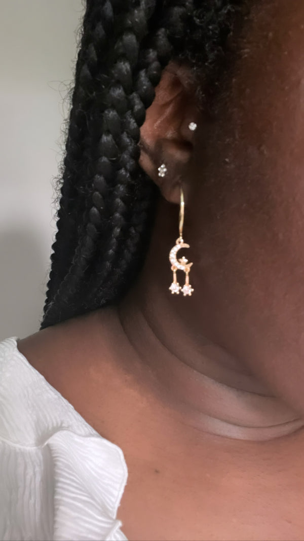 Dreamer Gemstone Hoop Earrings in Gold