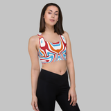 Ohema 'Queen' Marble Motion Cropped All-Over Print Longline Sports Bralet