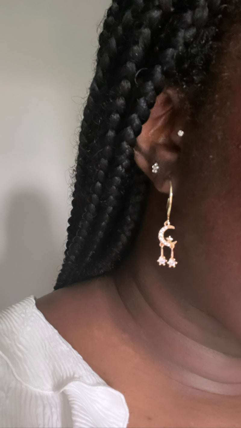 Dreamer Gemstone Hoop Earrings in Gold