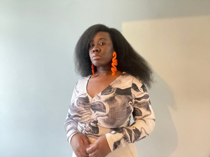 ZIA `THE SWIRL' STATEMENT EARRINGS