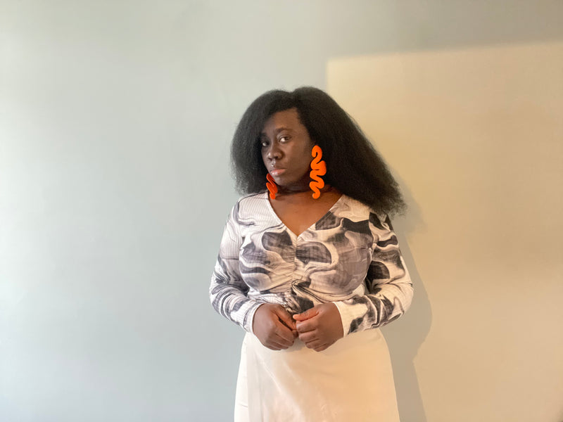 ZIA `THE SWIRL' STATEMENT EARRINGS