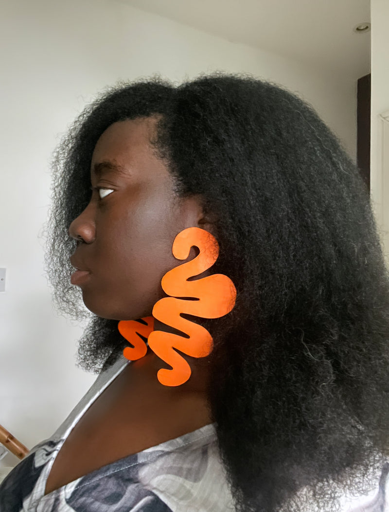 ZIA `THE SWIRL' STATEMENT EARRINGS
