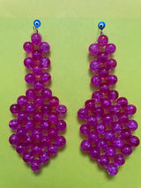 'Solange' All Eyes On Me Beaded Earrings - Pink