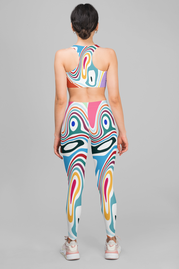 'Aziza' Marble Motion All-Over Print High Waisted Leggings