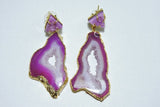 'Britney' Gemstone Druzy 24kt Gold Statement Earrings