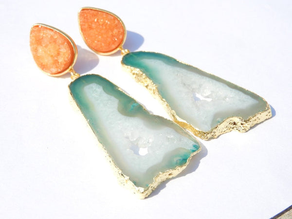 Billie - 22kt Gemstone Statement Earrings