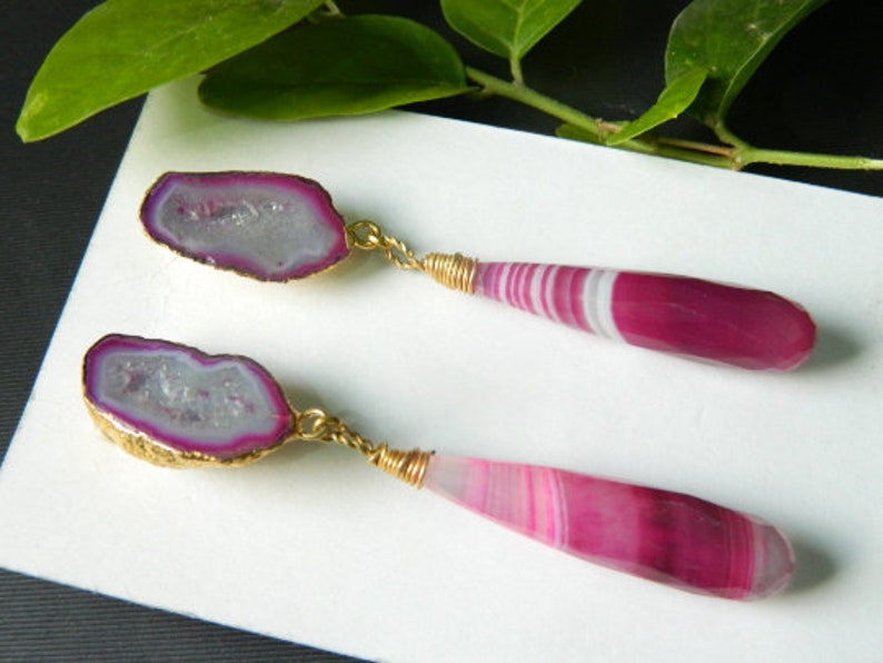 'Brie' Gold-plated Gemstone Drop Earrings
