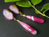 'Brie' Gold-plated Gemstone Drop Earrings