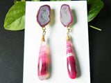 'Brie' Gold-plated Gemstone Drop Earrings