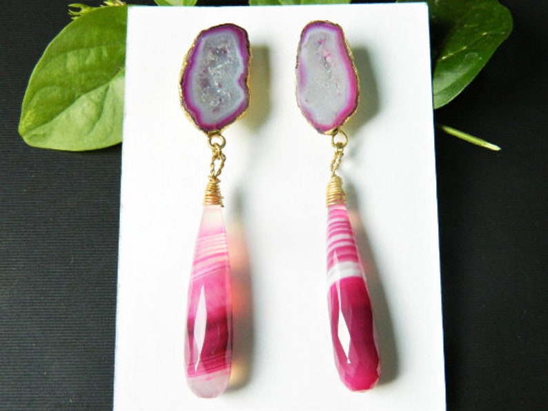 'Brie' Gold-plated Gemstone Drop Earrings