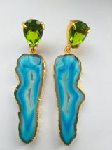 Aleissa - Gemstone Gold Plated Statement Earrings