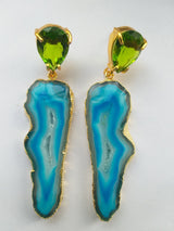 Aleissa - Gemstone Gold Plated Statement Earrings