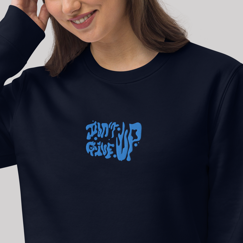 'Don't Give Up' Embroidery Sweatshirt